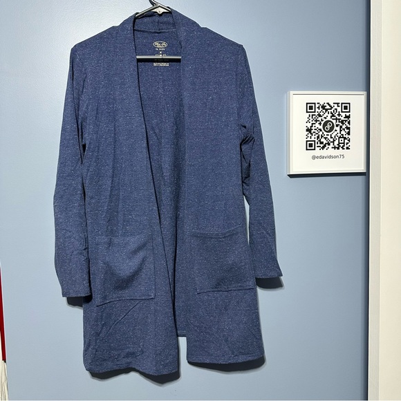 Blue Sky organic cotton bamboo stretchy cardigan pockets size medium EUC - Picture 1 of 9